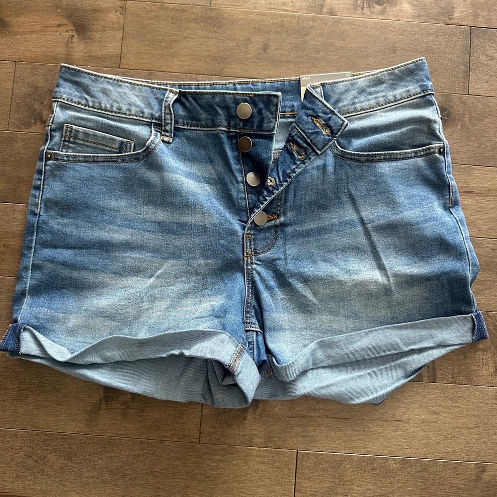 NWT George Blue Button-fly Jean Shorts Relaxed Fit
